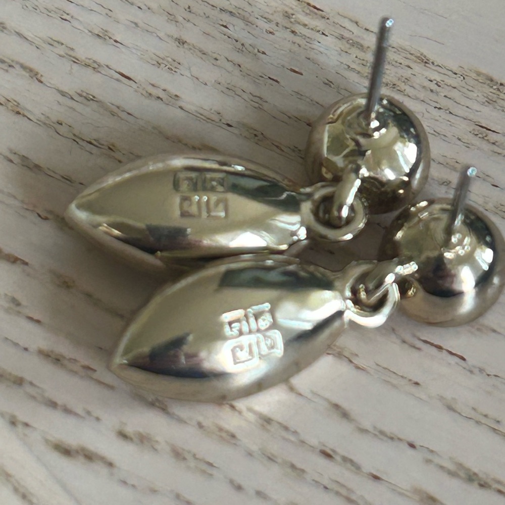 GIVENCHY Gold Swarovski Crystal Drop EARRINGS - Picture 9 of 10